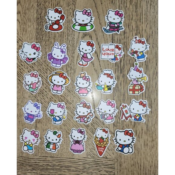 HELLO KITTY AND FRIENDS WATERPROOF VINYL STICKERS 100 PIECES SANRIO ANIME - Picture 1 of 4